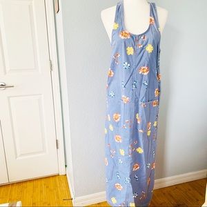 Sleeveless Blue Floral Maxi Dress Size 8